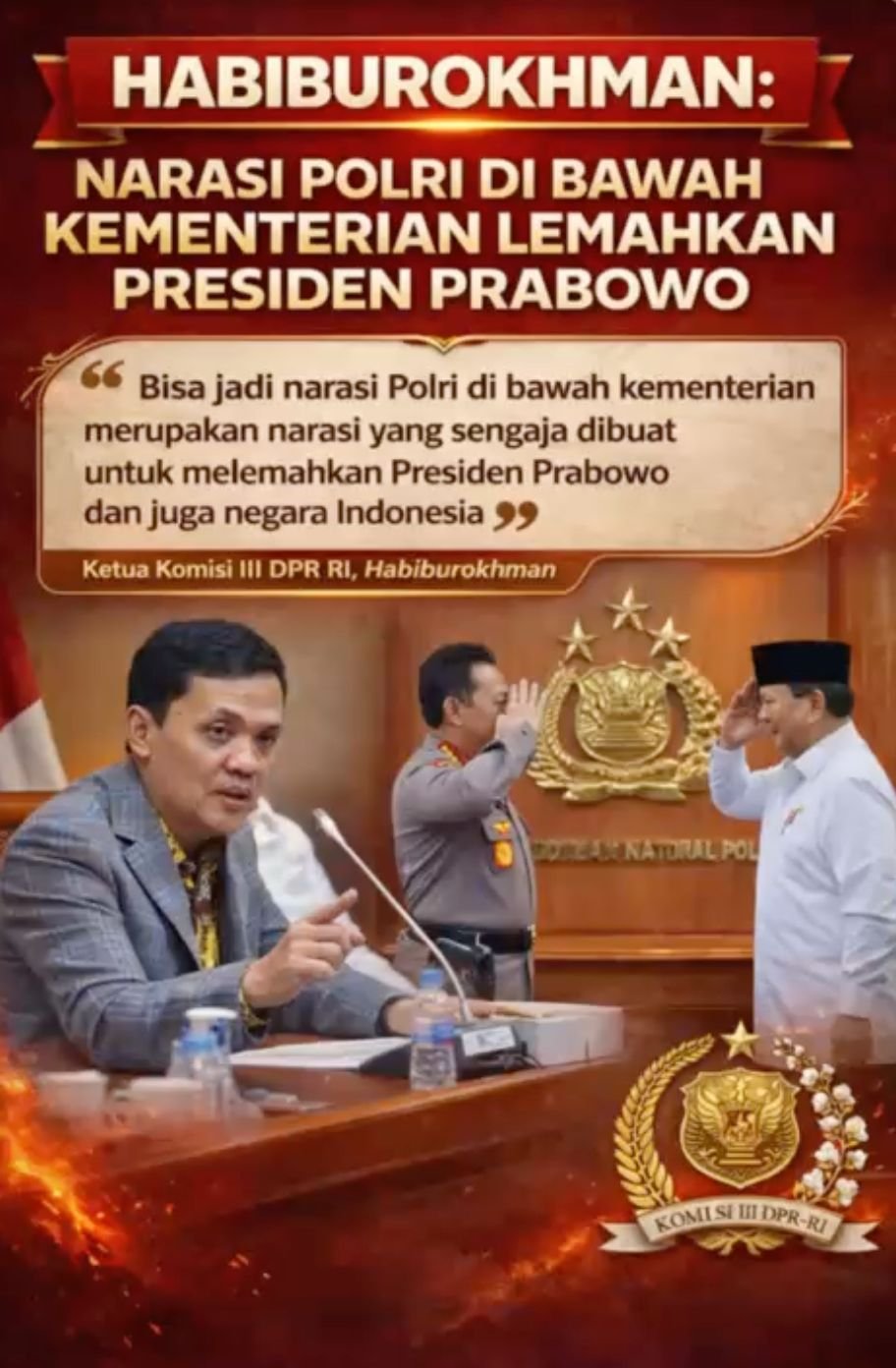 Halo Dunia : MCI News : Habiburokhman: Narasi Polri di Bawah Kementerian Lemahkan Presiden Prabowo
